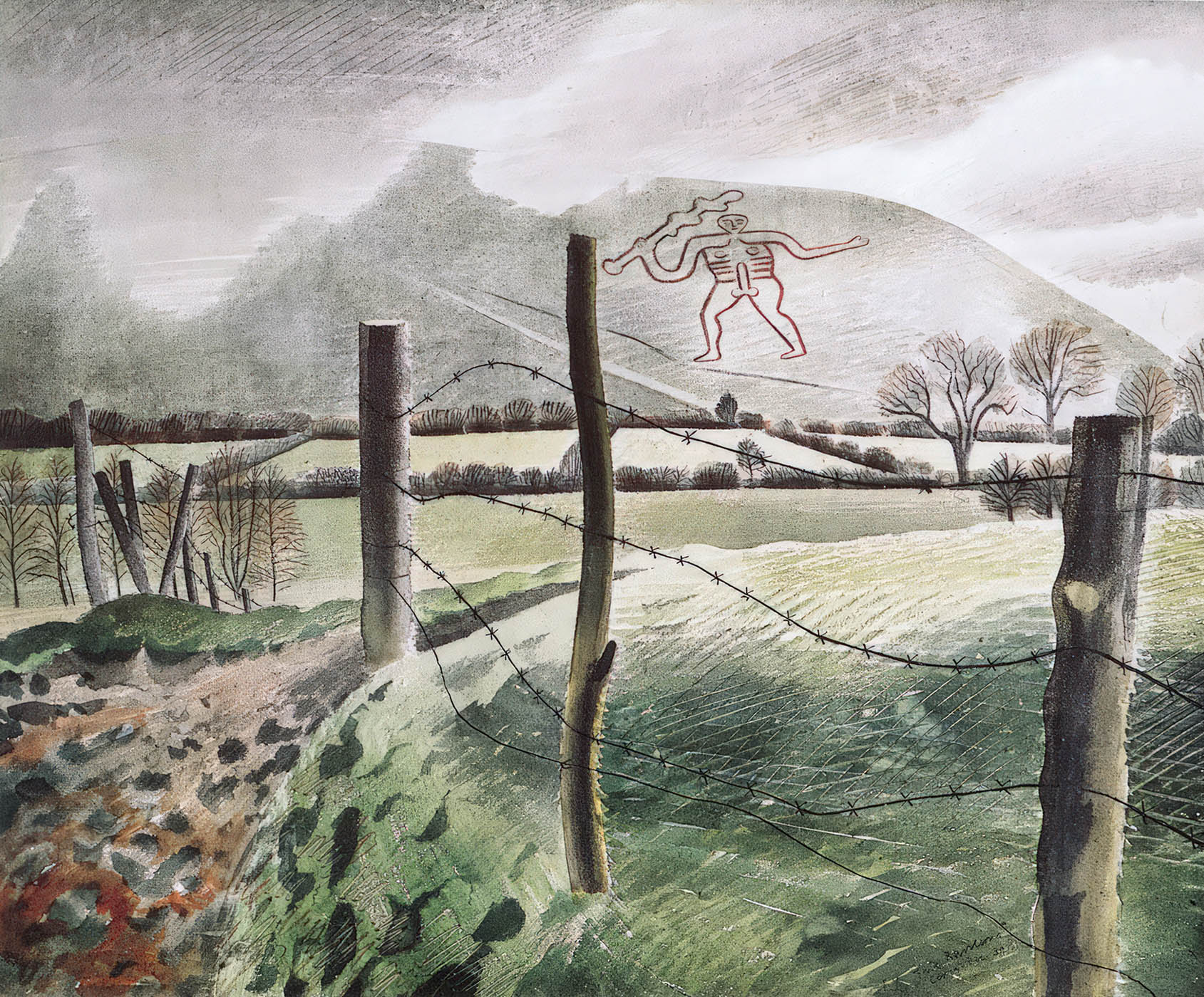 The Cerne Abbas Giant, Eric Ravilious (1939)