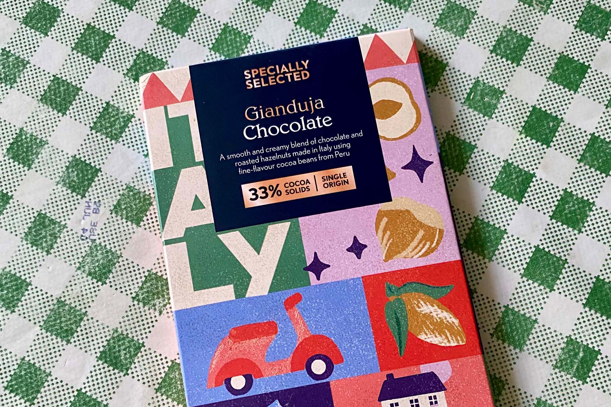 An outstanding gianduia bar and, remarkably, it’s vegan