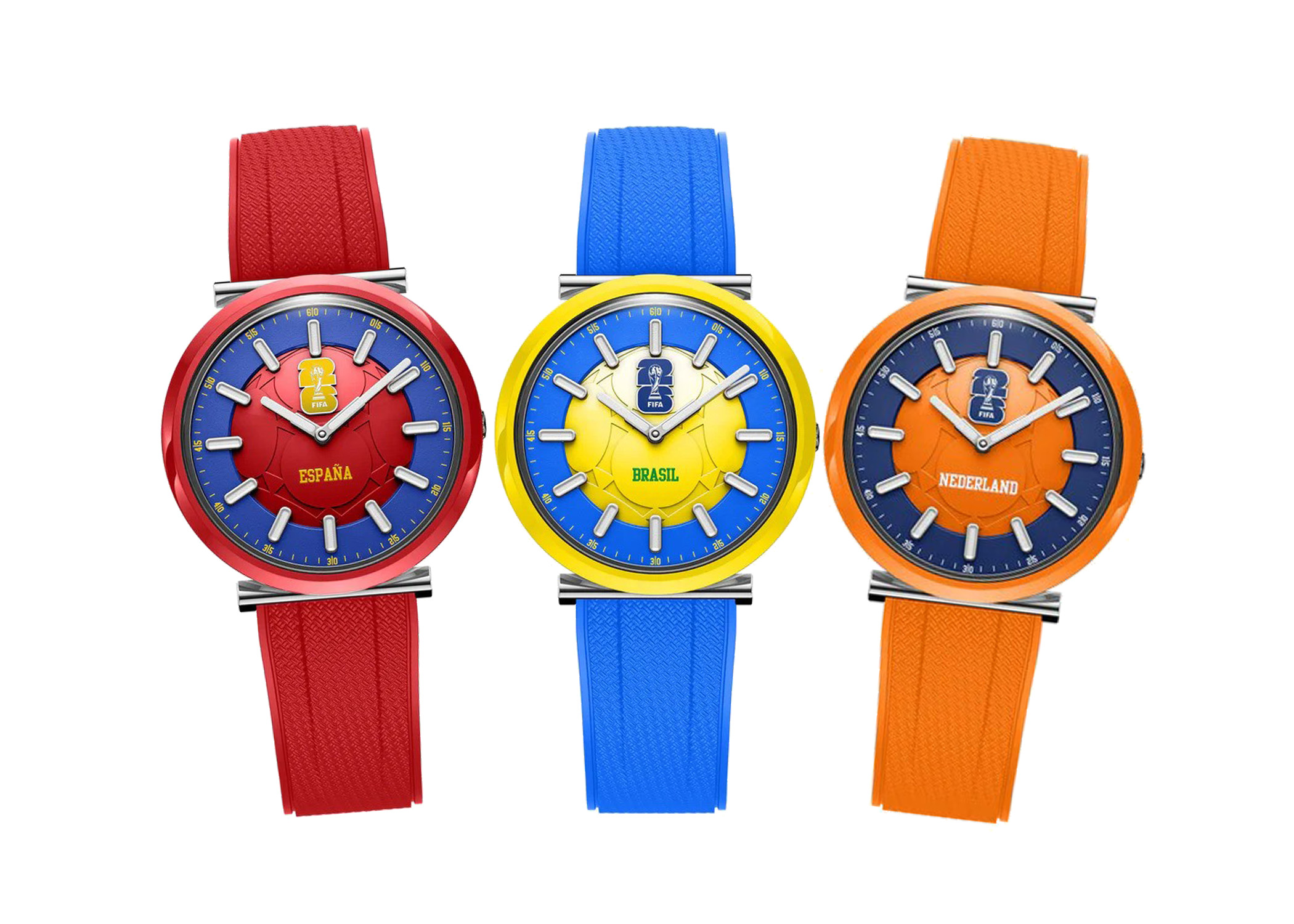 Play to the whistle: Kick the World Cup off in timely perfection with New York-based, Swiss watch company Axia Time, which has made the official licensed timepiece of the tournament. The 14 Kosmos designs come in an array of national colours with a Miyota quartz movement, bioceramic case and rubber strap. Seven honour the countries that have previously won – Brazil, Uruguay, Argentina, France, Spain, Germany and England – alongside the three host nations: Canada, Mexico and the USA.£170, Axia Time
