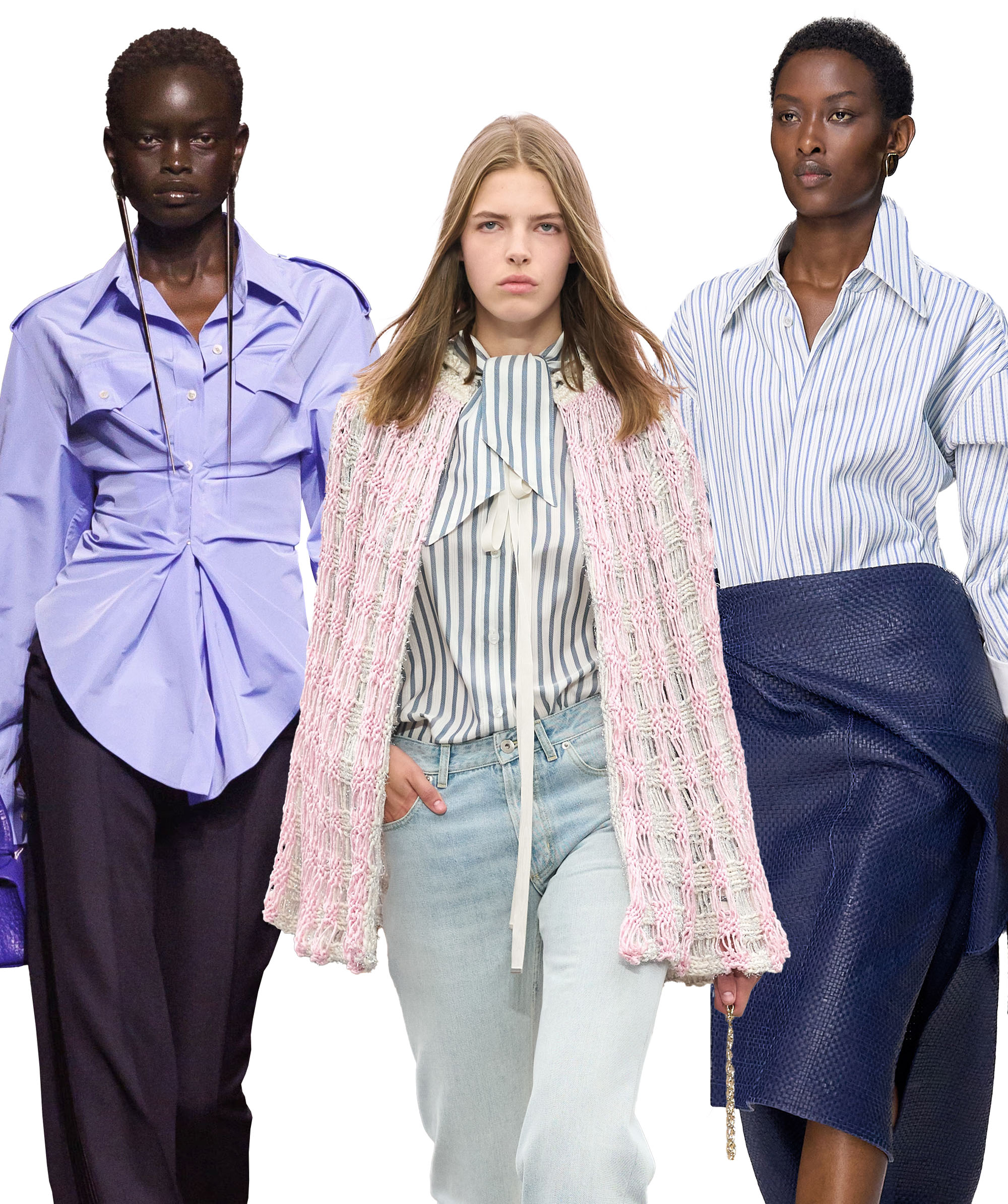 From left SS26: Alexander McQueen, Dior and Bottega Veneta