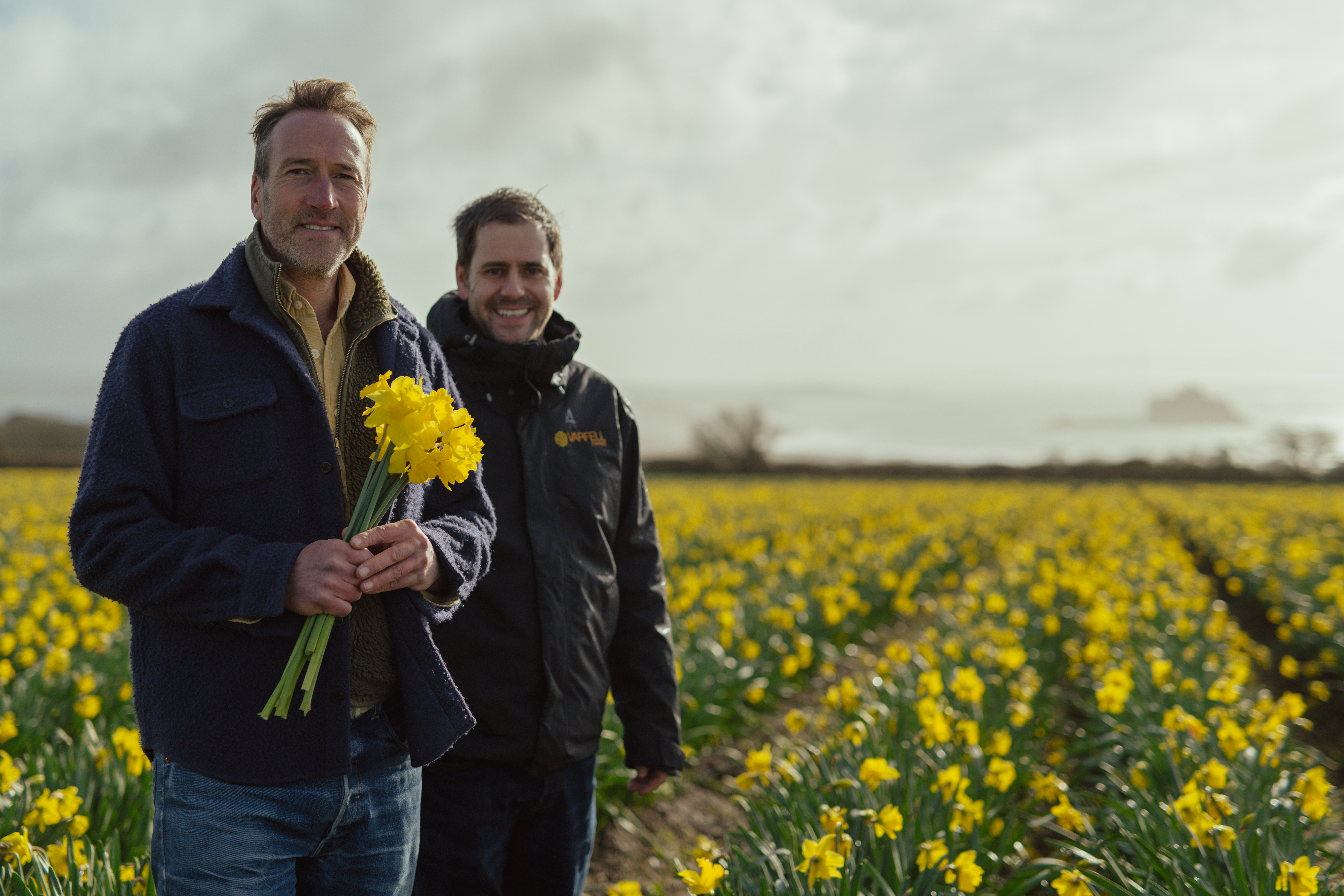 Pick of the bunch: Ben Fogle with Varfell Farms Director Simon Gardner
