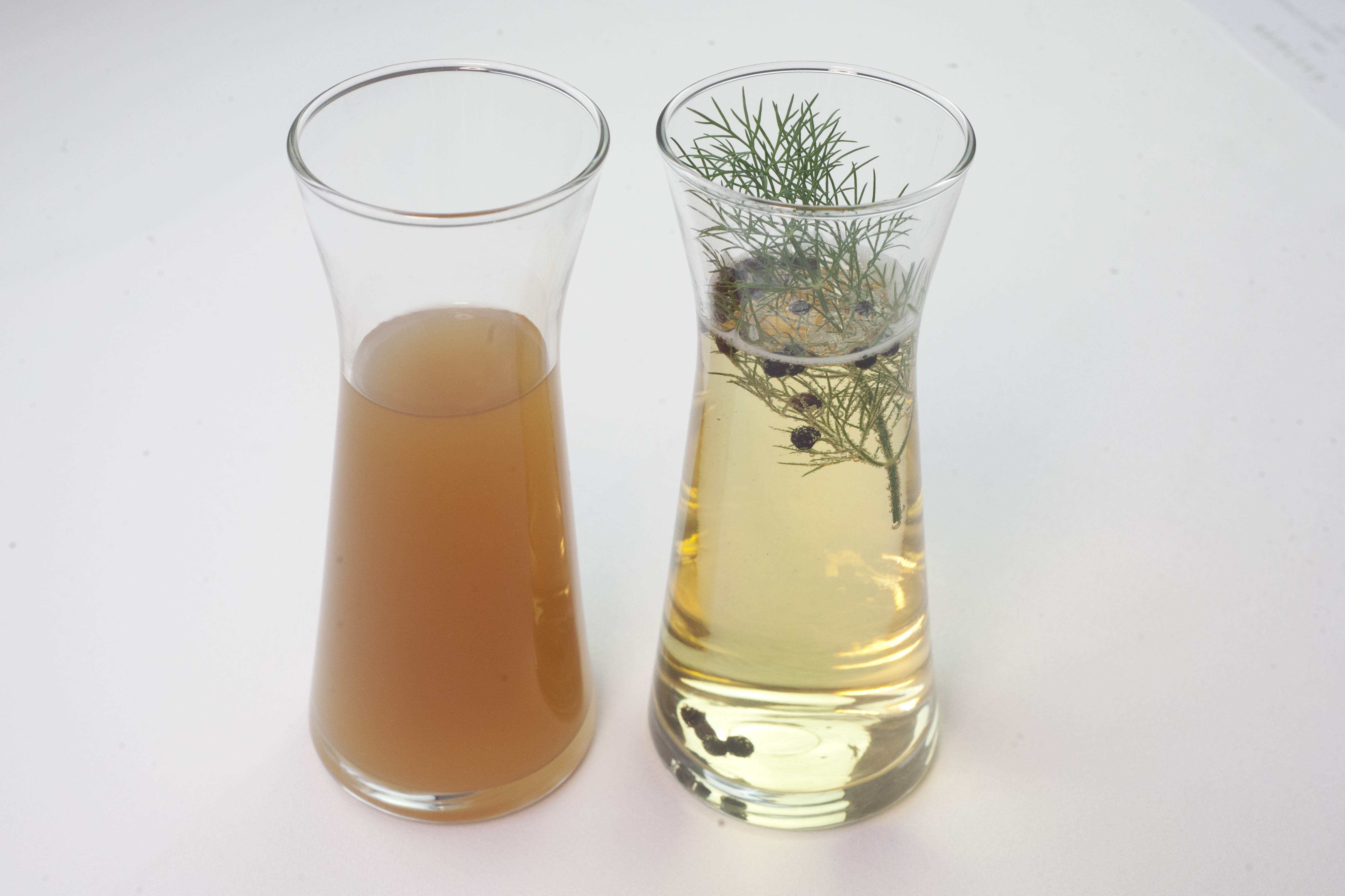 Drinks: cucumber, apple and lovage ('tall and clean'); and olive, peppercorn, dill and tonic' ('very briney')