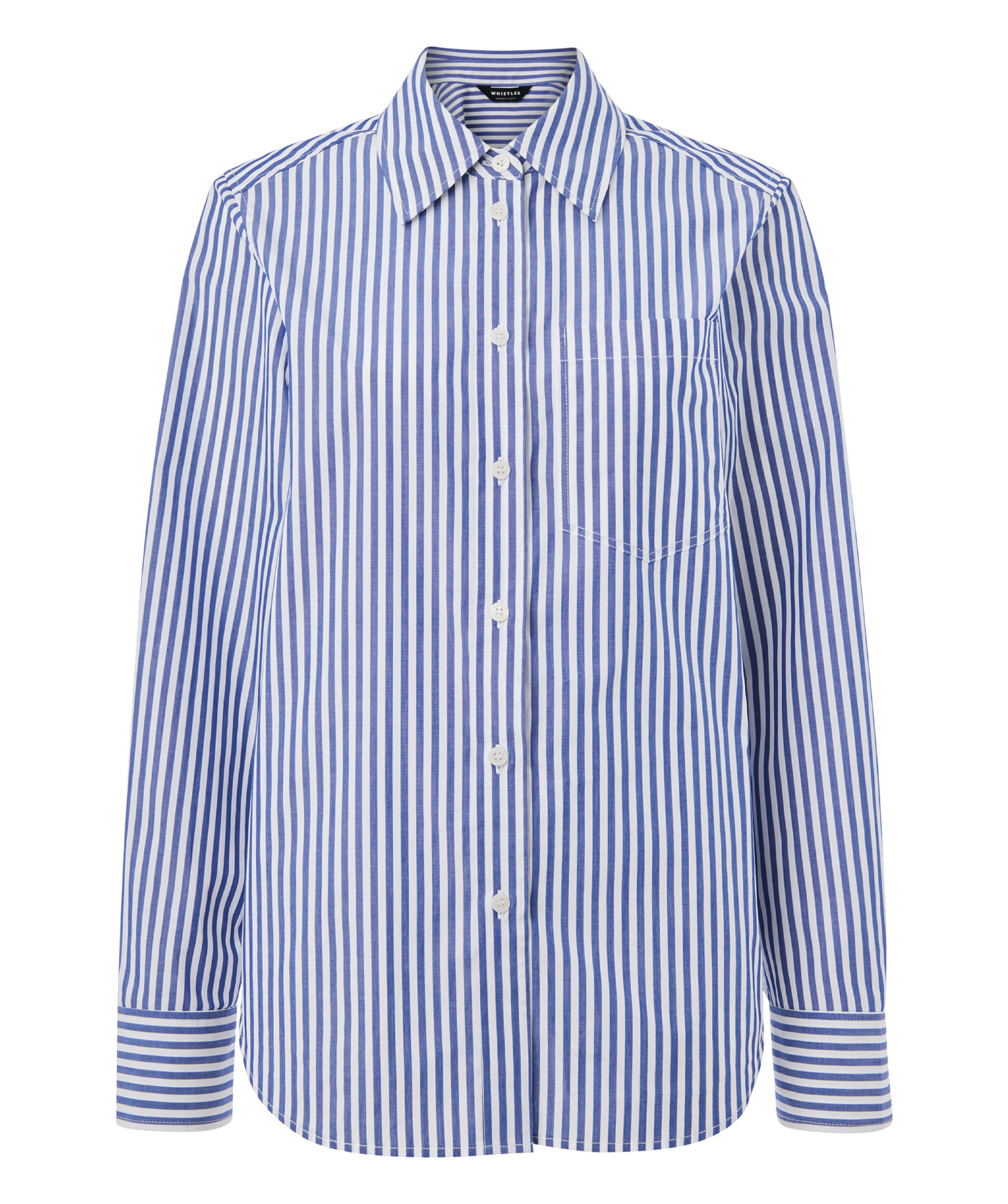 Relaxed-fit stripe shirt, £89, Whistles